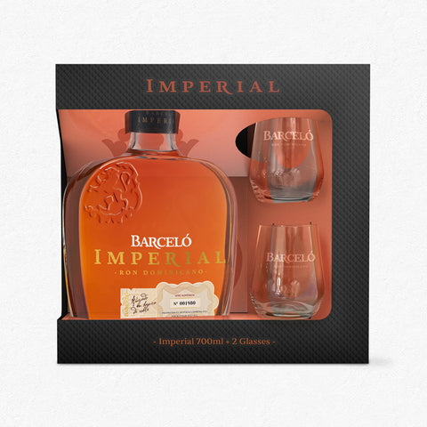 Barceló Imperial 38% 0,7L inkl. 2 Gläsern - Geschenkset