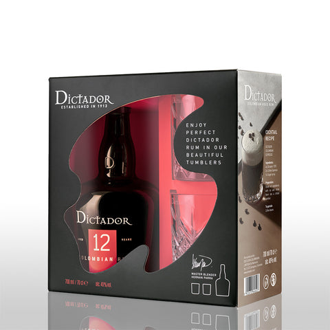 Dictador 12YO Ultra Premium Reserve 40% 0,7L inkl. 2 Gläsern - Geschenkset