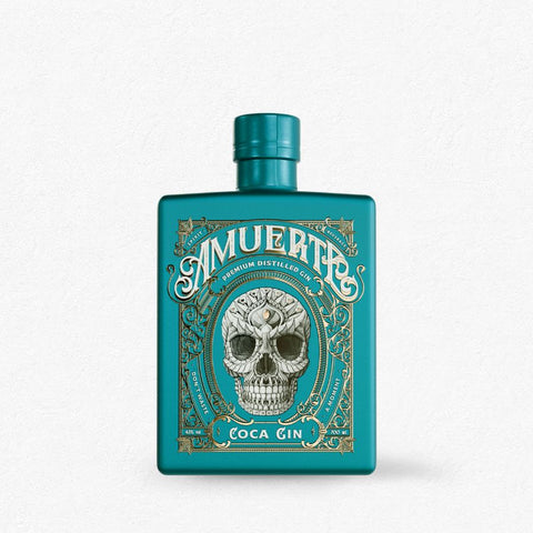 Amuerte Gin Green 43% 0,7L in grüner Flasche mit goldenen Details