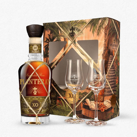 Planteray (Plantation) Barbados Extra Old 20th Anniversary 40% 0,7L inkl. 2 Gläsern - Geschenkset kaufen bei Rumzentrum.at