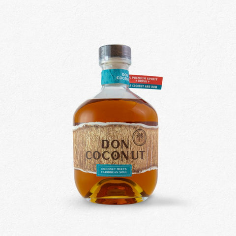 Don Coconut – Premium Spirit Drink of Coconut and Rum in Kokosnuss-Optik-Flasche, 40 % vol., 0,7 L – karibischer Kokosrum für puren Genuss, Kaffee oder Piña Colada bei Rumzentrum.at