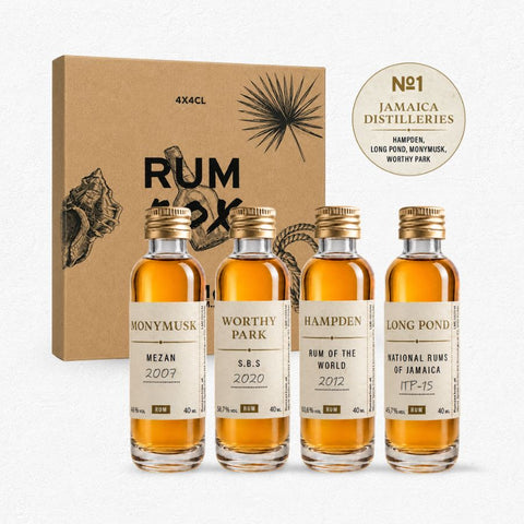Rum Tastingbox Raritäten Edition Nº1 Jamaica Distilleries 52,8% 4x40ml mit vier Rum Samples