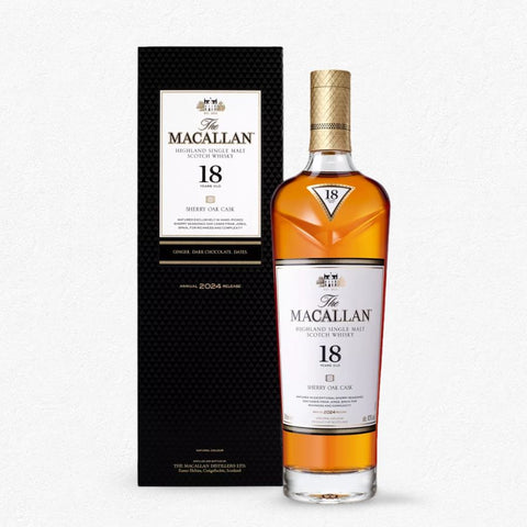 Macallan 18YO Sherry Oak Release 2024 - Speyside Single Malt Scotch Whisky 43% 0,7L bei Rumzentrum.at
