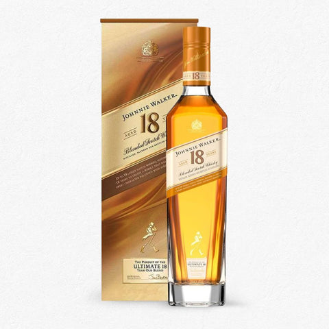 Johnnie Walker Aged 18 Years Blended Scotch Whisky 40% 0,7L in eckiger Glasflasche mit goldfarbenem Etikett