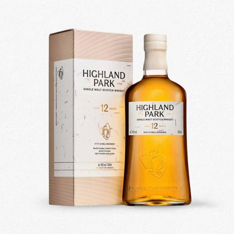 Highland Park 12YO Single Malt Scotch Whisky 40 Prozent 0,7 Liter mit Geschenkkarton